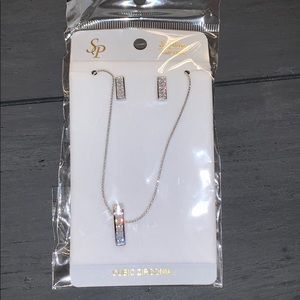 Diamond necklace and matching earrings